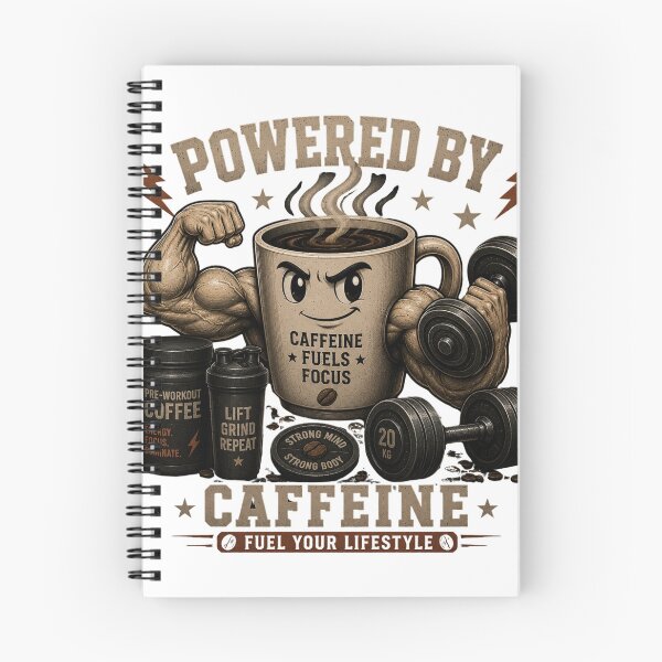 Item preview, Powered By Caffeine Funny Gym Coffee Mug Vintage Fitness Gift designed and sold by Digistore1221.