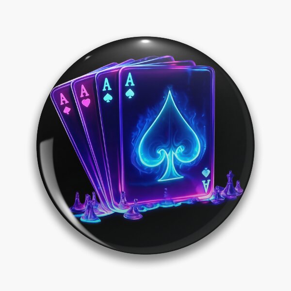 Item preview, Neon Four Aces Poker Shirt | Glowing Casino Playing Cards Graphic Tee designed and sold by GarnerSupplyCo.