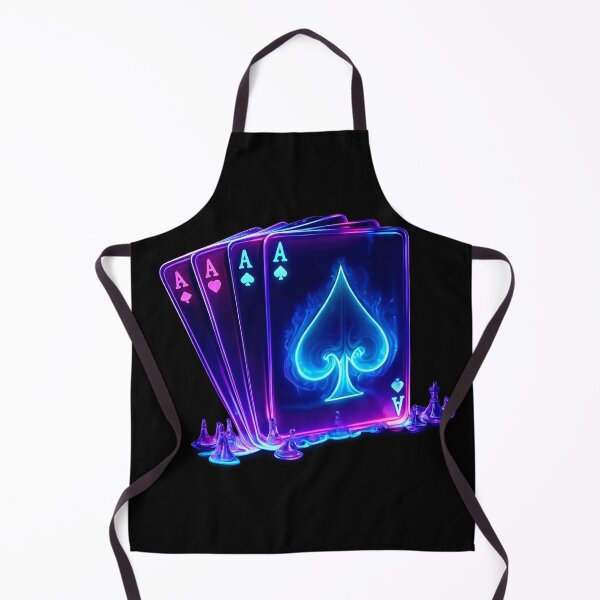 Item preview, Neon Four Aces Poker Shirt | Glowing Casino Playing Cards Graphic Tee designed and sold by GarnerSupplyCo.