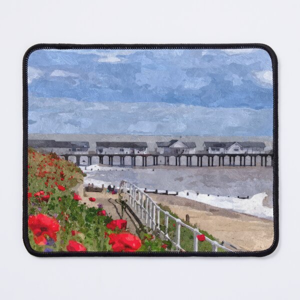 Item preview, Oil painting of poppies near Southwold pier designed and sold by stevepaint.