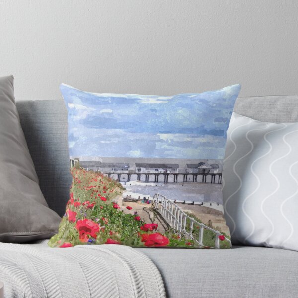 Item preview, Watercolour painting  of poppies near Southwold pier designed and sold by stevepaint.