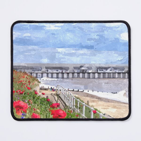 Item preview, Watercolour painting  of poppies near Southwold pier designed and sold by stevepaint.