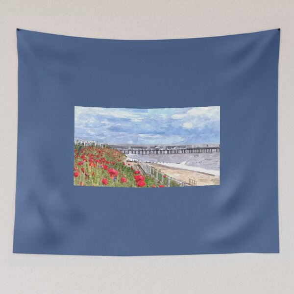 Item preview, Watercolour painting  of poppies near Southwold pier designed and sold by stevepaint.