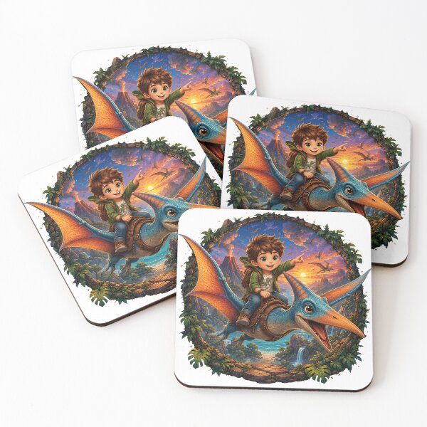 Item preview, Cute Boy Riding Flying Pterodactyl designed and sold by MySthore.