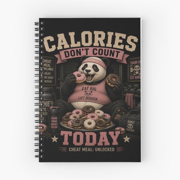 Item preview, Calories Don't Count Today Funny Gym Panda Vintage Fitness Gift designed and sold by Digistore1221.