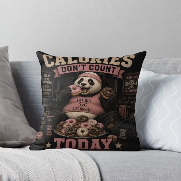 Item preview, Calories Don't Count Today Funny Gym Panda Vintage Fitness Gift designed and sold by Digistore1221.