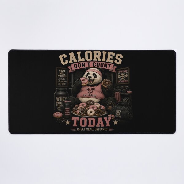 Item preview, Calories Don't Count Today Funny Gym Panda Vintage Fitness Gift designed and sold by Digistore1221.