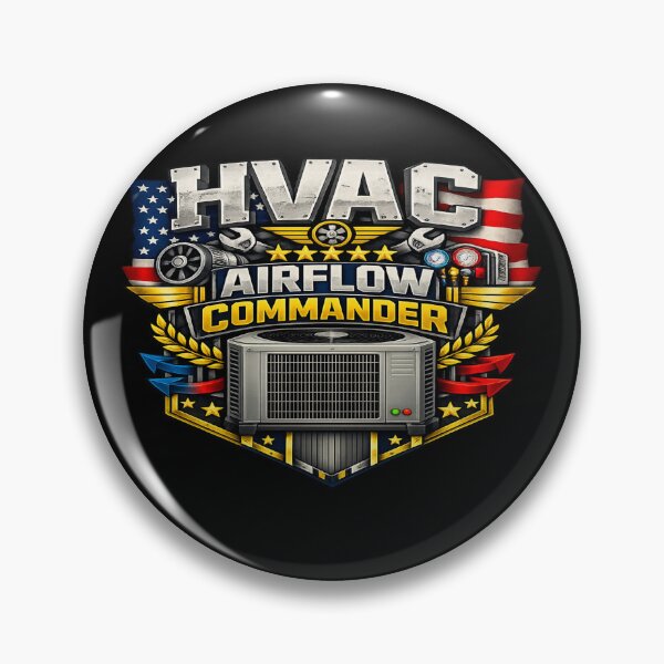 Item preview, HVAC Airflow Commander - Patriotic Technician Badge Design designed and sold by FrozenHeat97.