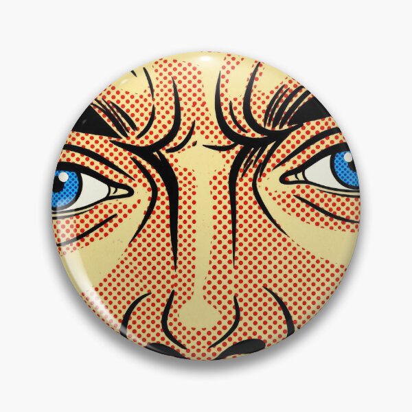 Item preview, Retro Pop Art Comic Face Blue Eyes Red Dot Graphic designed and sold by Terry Bain.