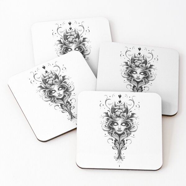 Item preview, Gothic Goddess Tattoo - Baroque Dark Art Graphic designed and sold by A-M-G-Shop.