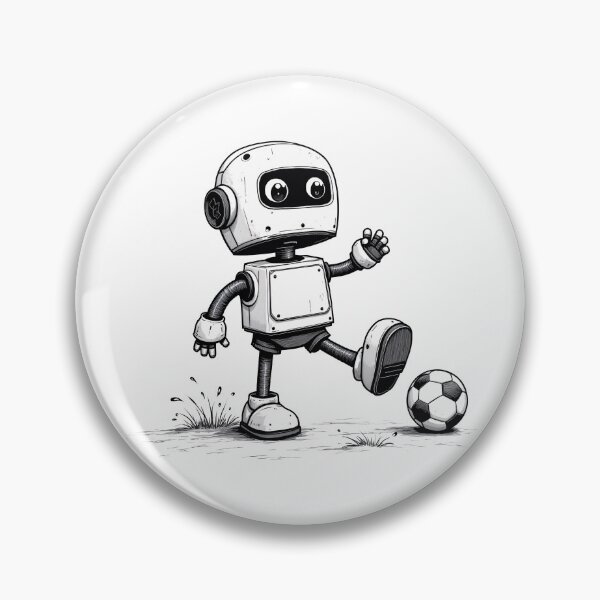 Item preview, Cute Robot Playing Soccer - Kawaii Cartoon Robot designed and sold by Rokoyo Prints.