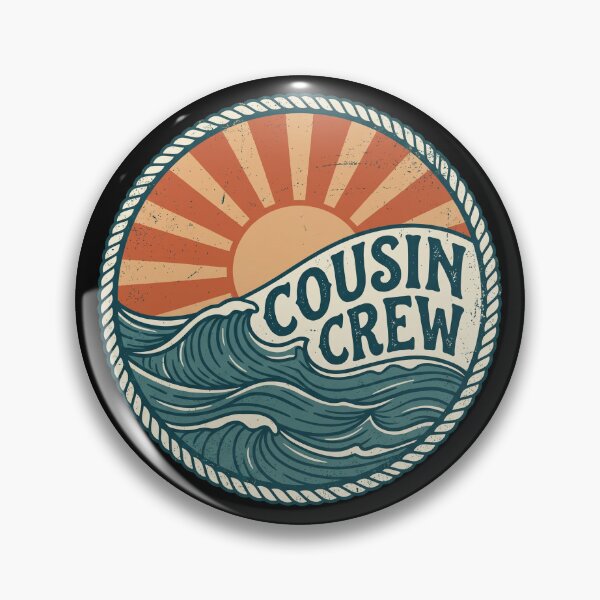 Item preview, Cousin Crew Retro Ocean Waves Vintage Badge designed and sold by IsDesignHub.