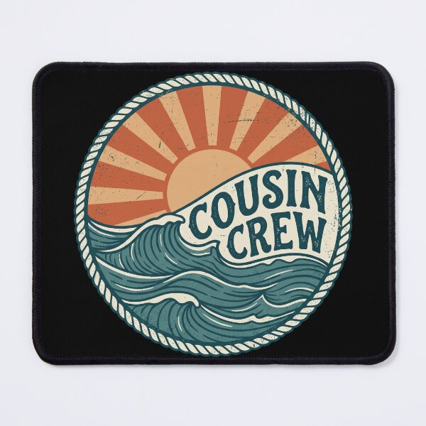 Item preview, Cousin Crew Retro Ocean Waves Vintage Badge designed and sold by IsDesignHub.