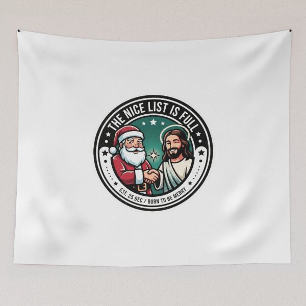 Item preview, Santa And Jesus New T Shirt Sticker designed and sold by Digital Humour ⭐️⭐️⭐️.