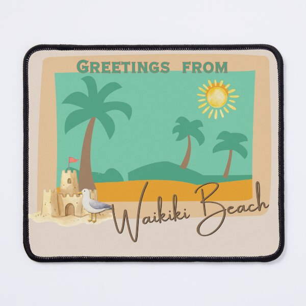 Item preview, Greetings from Waikiki Beach Retro Postcard Design designed and sold by DonnaRaine.