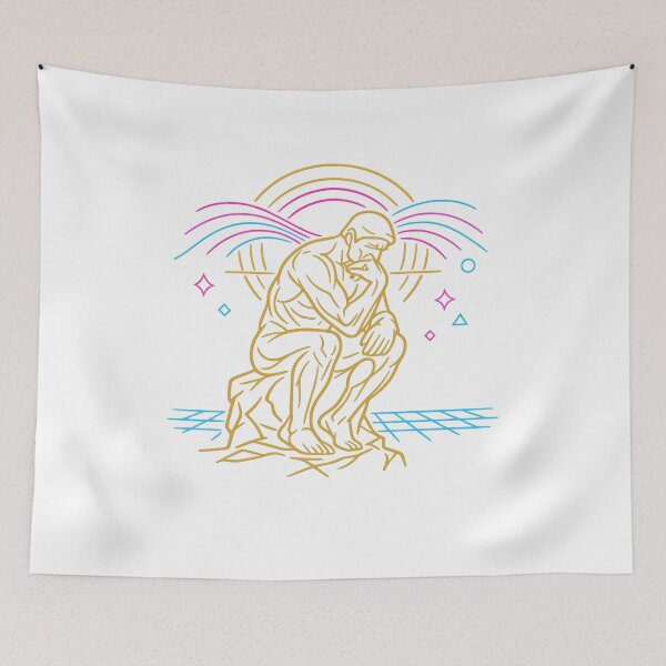 Item preview, The Thinker Minimalist Line Art designed and sold by KungPowUnicorn.