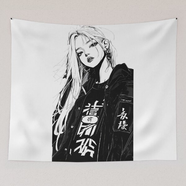 Item preview,  Cyberpunk Anime Girl - Urban Techwear Streetwear Art designed and sold by A-M-G-Shop.