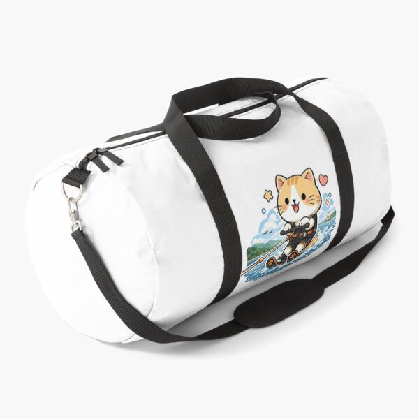 Item preview, Cute Water Skiing Cat Kawaii Ginger Kitty Summer Sports Illustration designed and sold by NoopnyangStudio.