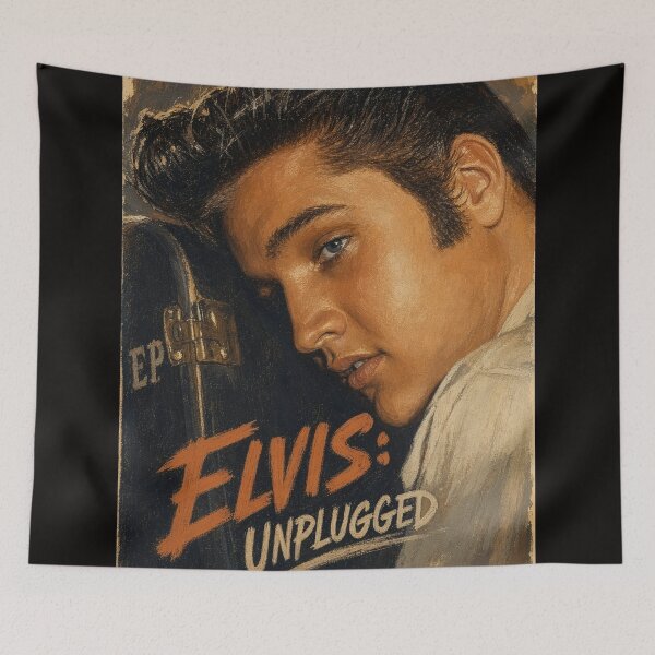 Item preview, Elvis Unplugged Vintage Portrait Acoustic Music Art designed and sold by ElvisVintagePosters.