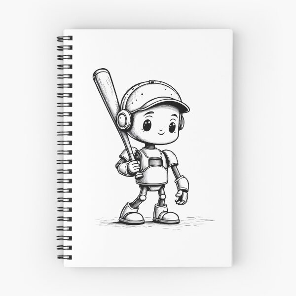Item preview, Cute Baseball Robot: Kawaii Cartoon Robot Art designed and sold by Rokoyo Prints.