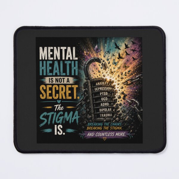 Item preview, Mental Health Is Not A Secret Stigma Artwork designed and sold by WordsplusFabric.