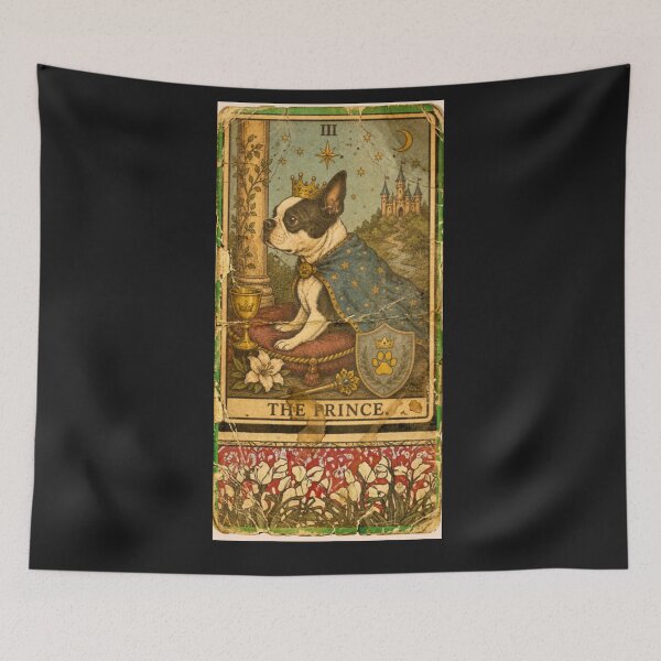 Item preview, The Prince – Boston Terrier Tarot | Vintage Royal Dog Illustration designed and sold by Bossie Brand Apparel .