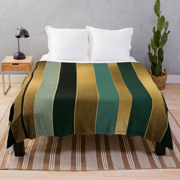 Item preview, Art Deco Golden, Teal, And Black Stripes Pattern designed and sold by DEC02.