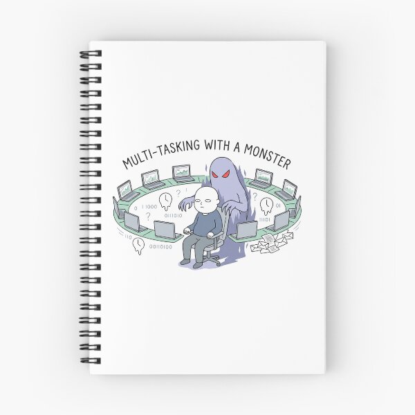 Item preview, Multi-Tasking With A Monster Funny Work Comic Art designed and sold by kwcricky.