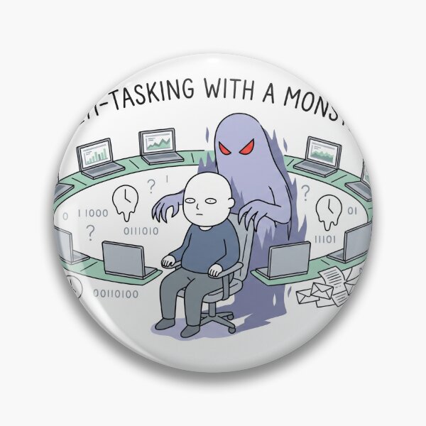 Item preview, Multi-Tasking With A Monster Funny Work Comic Art designed and sold by kwcricky.