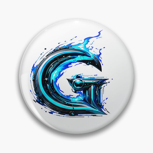 Item preview, AquaFlare Cipher The Teal Inferno Letter G designed and sold by BlissBlvdShop.