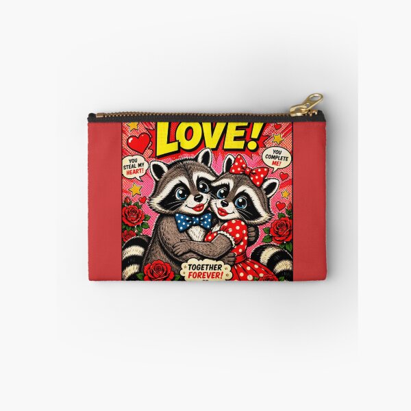 Item preview, Pop Art Couple of Raccoons "LOVE" Retro 1960s designed and sold by Natalia-Vlad.