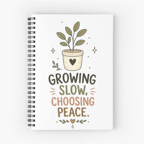Item preview, Growing Slow Choosing Peace Sticker | Plant Lover Quote | Slow Living Botanical Illustration designed and sold by LittleJoyStudio.Art.