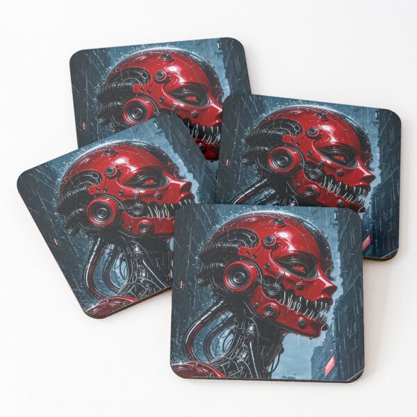 Item preview, Prisoner Within - Red Cyberpunk Skull Android designed and sold by Insomnia Art Designs.