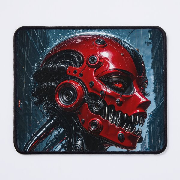 Item preview, Prisoner Within - Red Cyberpunk Skull Android designed and sold by Insomnia Art Designs.