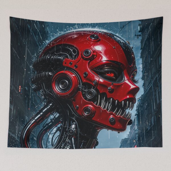 Item preview, Prisoner Within - Red Cyberpunk Skull Android designed and sold by Insomnia Art Designs.