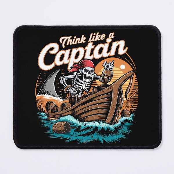 Item preview, Skeleton Pirate Captain T-Shirt | Vintage Nautical Skull Sailing Graphic Tee designed and sold by Ahmed-G-Designs.