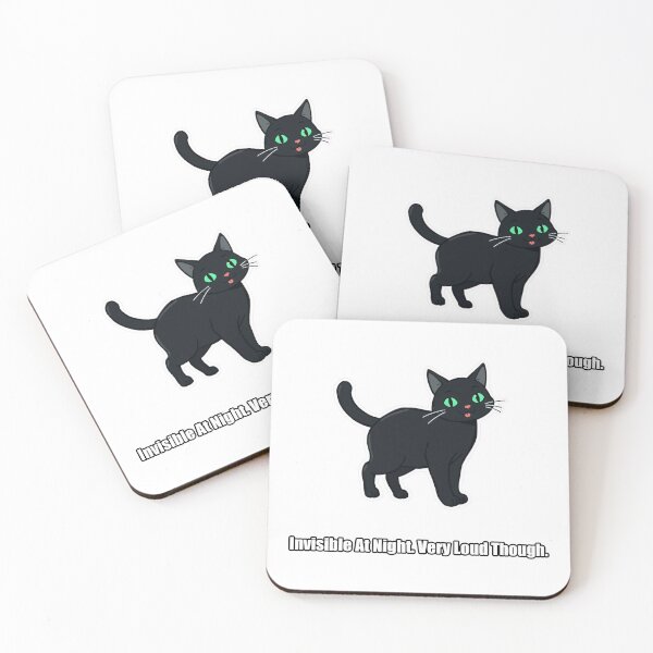 Item preview, Gato negro - Invisible por la noche, pensamiento muy fuerte - Divertido regalo para gatos designed and sold by pawdrops.
