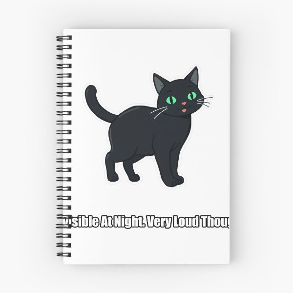 Item preview, Black Cat - Invisible At Night Very Loud Though - Funny Cat Gift designed and sold by pawdrops.