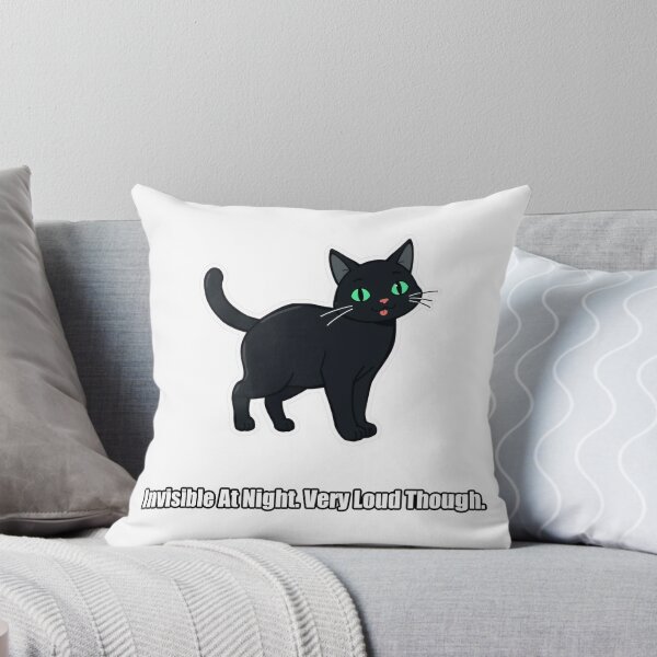 Item preview, Black Cat - Invisible At Night Very Loud Though - Funny Cat Gift designed and sold by pawdrops.