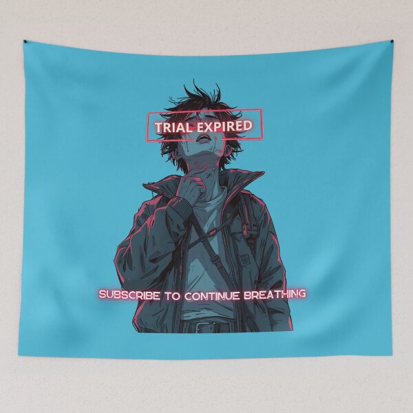 Item preview, Subscribe To Breathe Cyberpunk Dystopian Satire Manga Art designed and sold by The Fine Print by BassAddict.