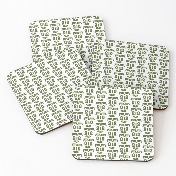 Item preview, Olive Green Abstract Doodle Face – Minimalist Modern Character Illustration designed and sold by felipemaldonadoart.