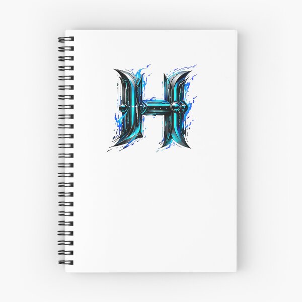 Item preview, AquaFlare Cipher The Teal Inferno Letter H designed and sold by BlissBlvdShop.