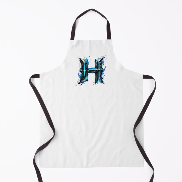 Item preview, AquaFlare Cipher The Teal Inferno Letter H designed and sold by BlissBlvdShop.