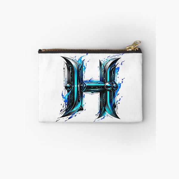 Item preview, AquaFlare Cipher The Teal Inferno Letter H designed and sold by BlissBlvdShop.