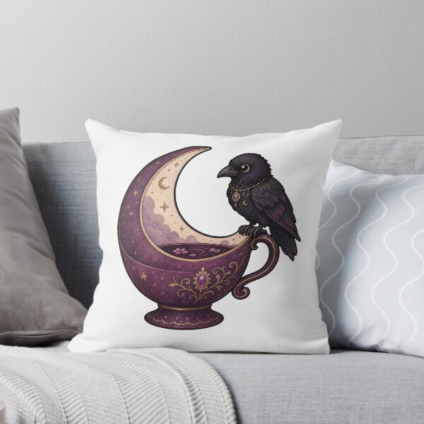 Item preview, Little Raven on Crescent Teacup designed and sold by The-Art-of-D.