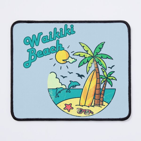 Item preview, Waikiki Beach Retro Surf Badge Design designed and sold by DonnaRaine.