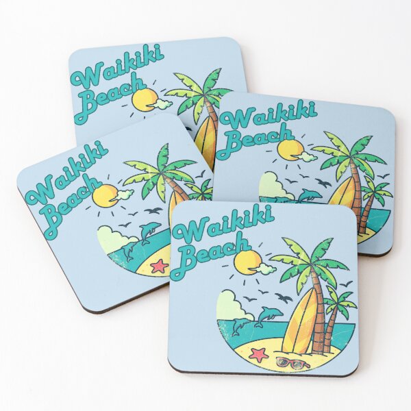 Item preview, Waikiki Beach Retro Surf Badge Design designed and sold by DonnaRaine.