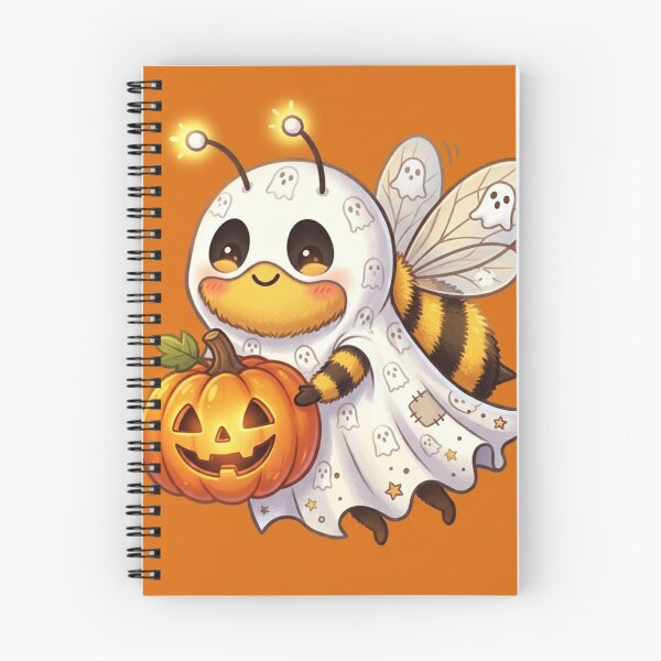Item preview, Cute Spooky Bee in Ghost Costume with Pumpkin Halloween designed and sold by Moonlight Studio.