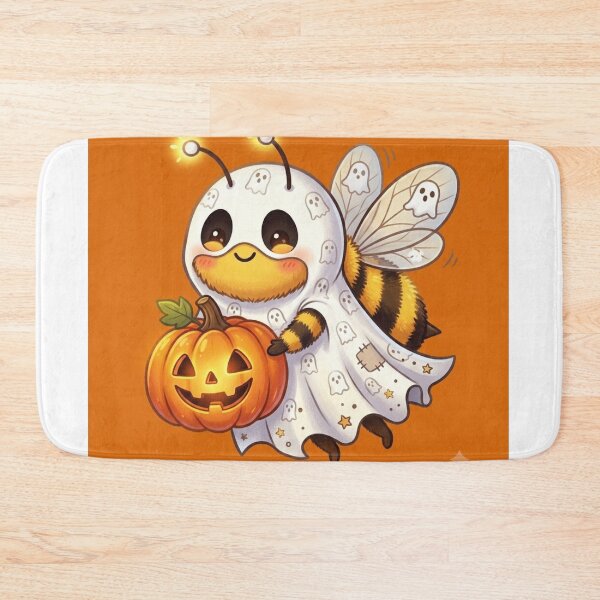 Item preview, Cute Spooky Bee in Ghost Costume with Pumpkin Halloween designed and sold by Moonlight Studio.