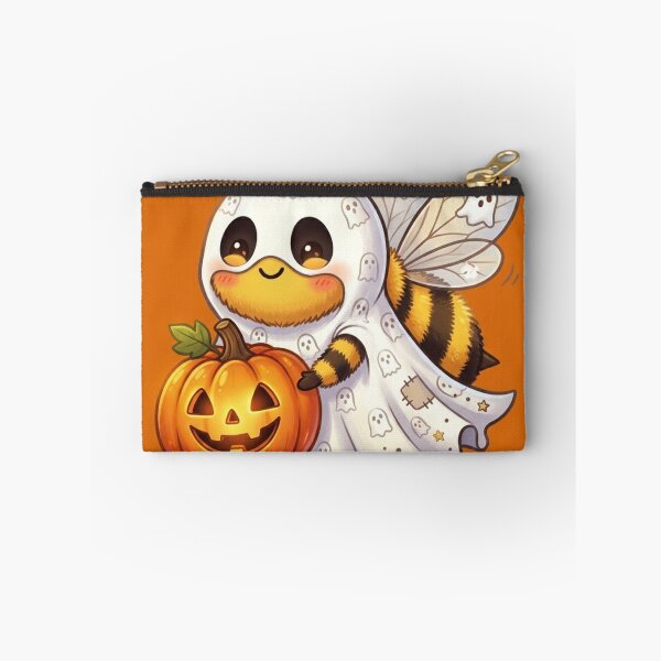 Item preview, Cute Spooky Bee in Ghost Costume with Pumpkin Halloween designed and sold by Moonlight Studio.
